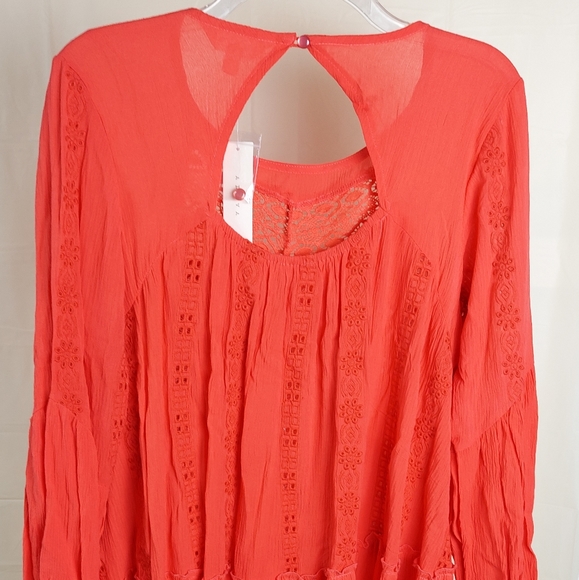 NWT Boho Tunic Embroidered Open Back Adiva Size Medium - Picture 9 of 16